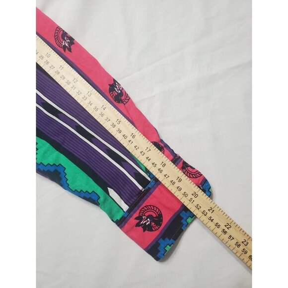 Wrangler Brushpopper Shirt Sz Xlong Tails 16.5-36 Striped Native American Aztec - Picture 9 of 16